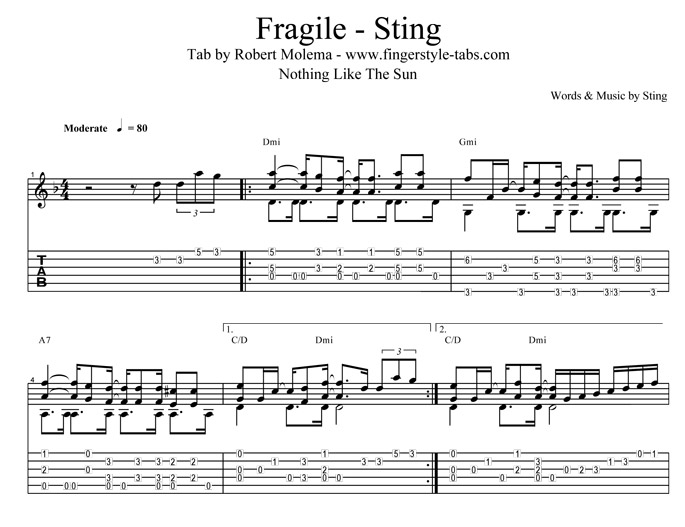 tab fragile sting tabs fingerstyle enlarge write need